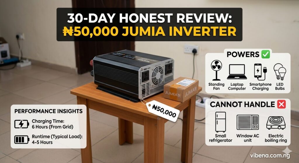 My Honest 30-Day Review of a ₦50,000 Inverter From Jumia: Charging Times, What It Powers and What It Cannot Handle